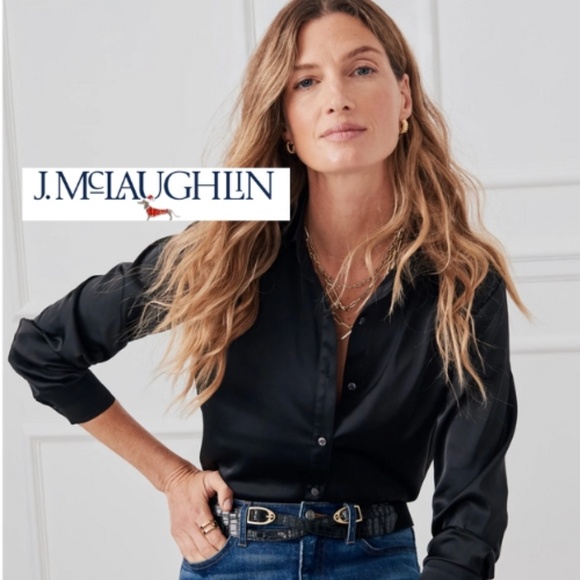 J. McLaughlin Tops - J. McLaughlin Denver Satin Shirt, M, CB2480
